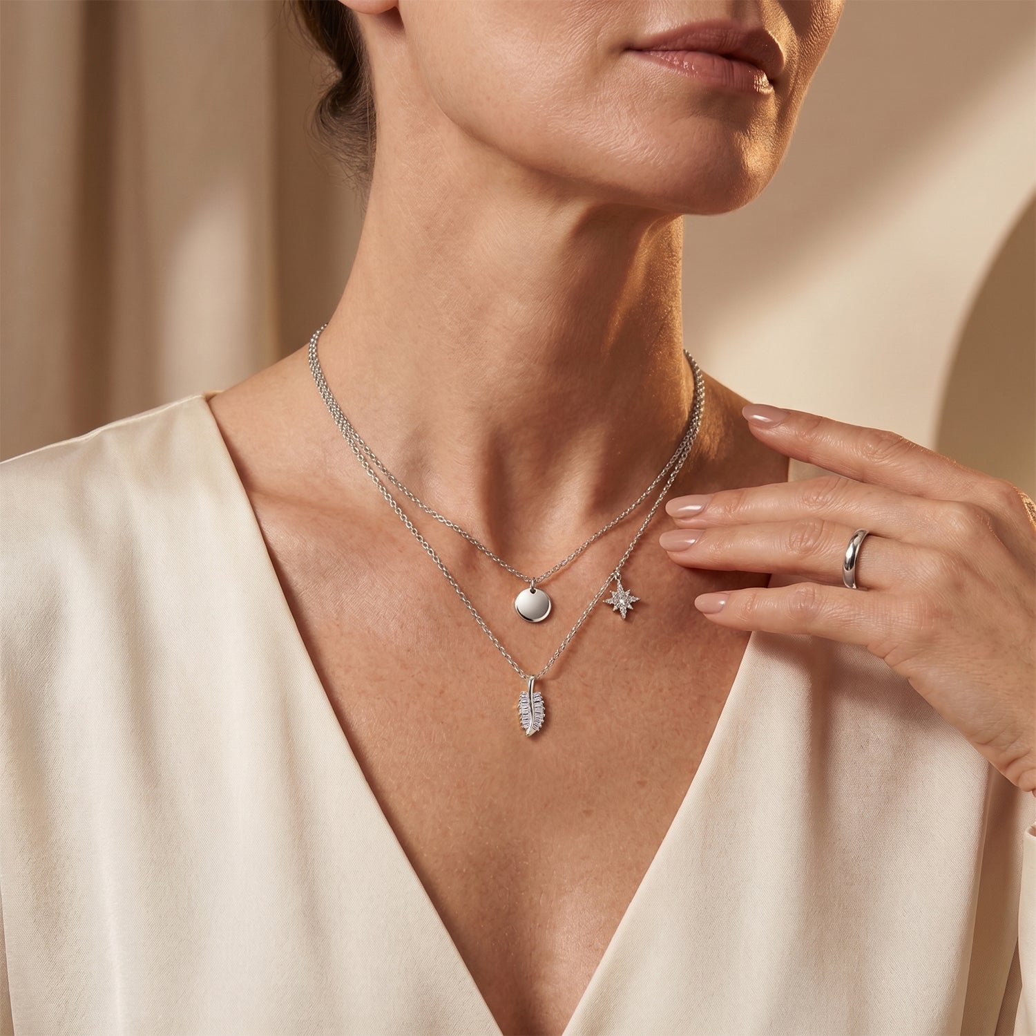 Rachel Galley - SGL Certified Lab Grown Diamond (SI-G-H) Pendant with Chain (Size 20) in Rhodium Overlay Sterling Silver 0.50 Ct. 4481721 2