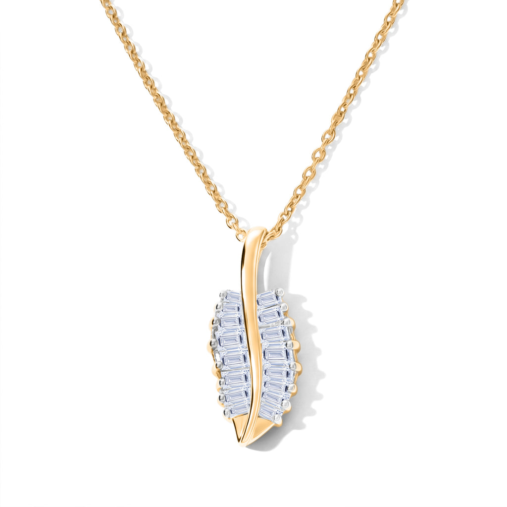 Lab Grown Diamond Pendant with Chain (Size 20) in 18K YG Vermeil Sterling Silver 0.39 ct  0.520  Ct._4481722