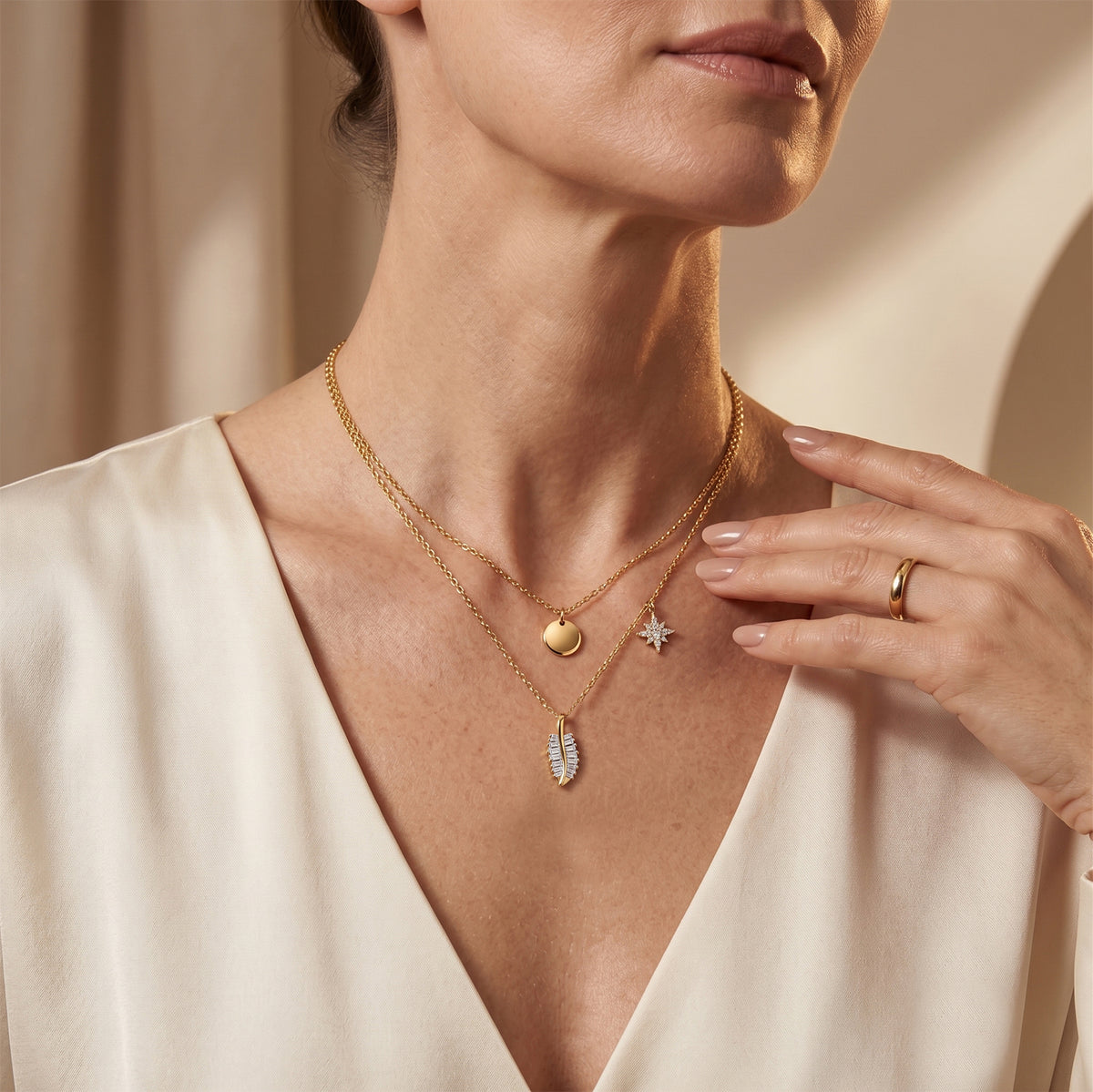 Lab Grown Diamond Pendant with Chain (Size 20) in 18K YG Vermeil Sterling Silver 0.39 ct  0.520  Ct. 4481722 3