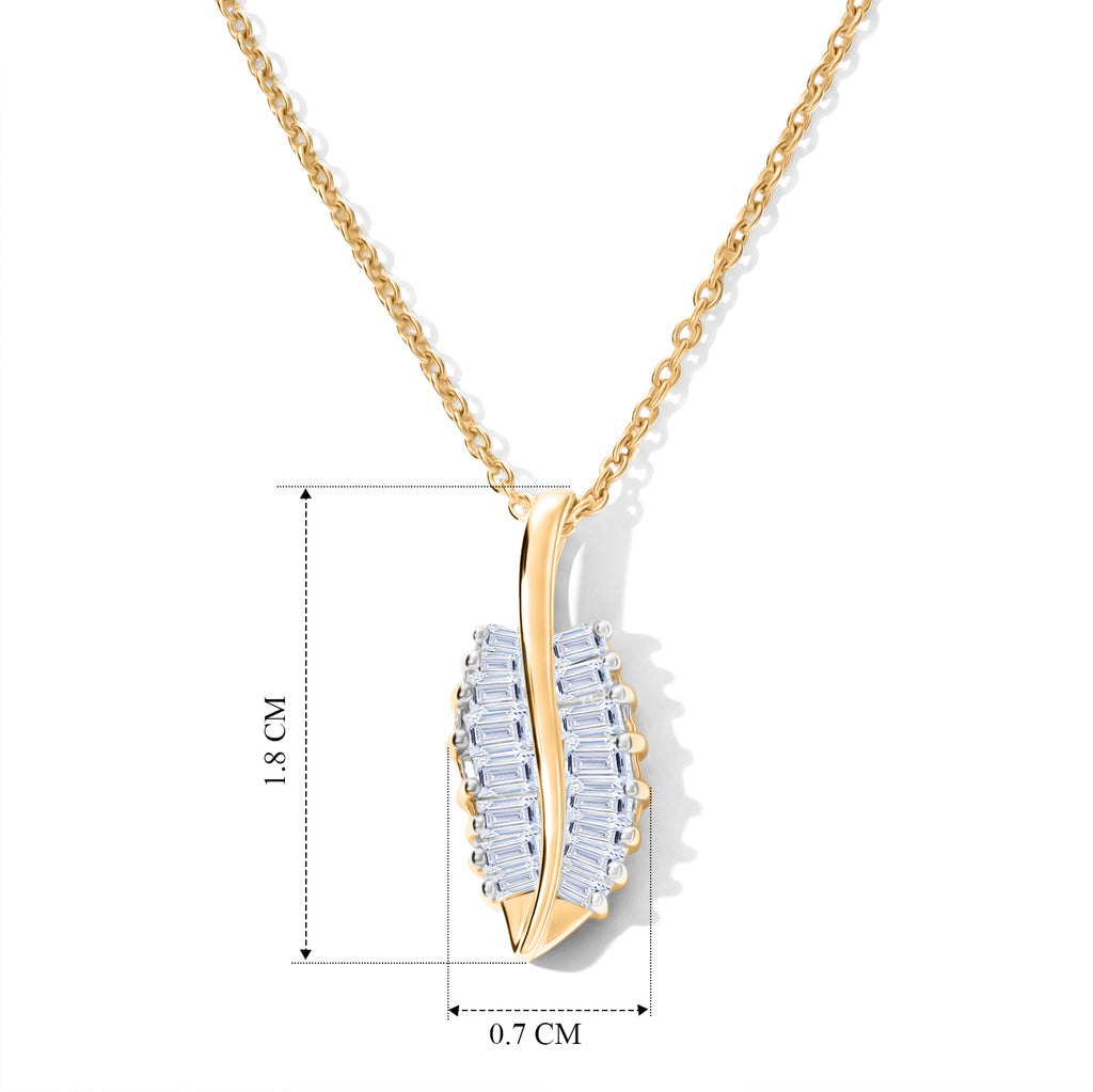 Lab Grown Diamond Pendant with Chain (Size 20) in 18K YG Vermeil Sterling Silver 0.39 ct  0.520  Ct._4481722_4