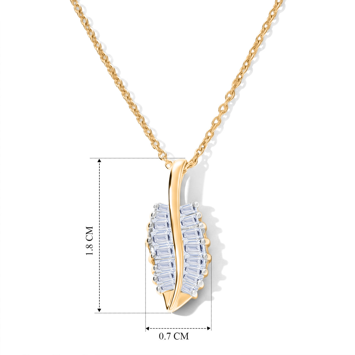 Lab Grown Diamond Pendant with Chain (Size 20) in 18K YG Vermeil Sterling Silver 0.39 ct  0.520  Ct. 4481722 5