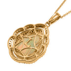 Luxuriant - Ethiopian Opal & Lab Grown Multi-Diamond (SI/G-H) Pendant with Chain (Size 20) in 18K Vermeil Yellow Gold Plated Sterling Silver 4.15 Ct._4481784_4