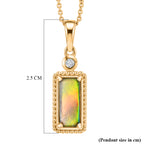 Luxuriant - Ammolite & Lab Grown Diamond (SI/G-H) Pendant with Chain (Size 20) in 18K Vermeil Yellow Gold Plated Sterling Silver 1.20 Ct._4482257_5