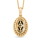 D'Joy - Ammolite & Natural White Diamond Pendant with Chain (Size 20) in 18K Vermeil Yellow Gold Plated Sterling Silver 2.56 Ct._4482259_4