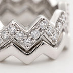 Set of 2 - Royal Bali Collection - D'Joy Moissanite Wave Ring in Rhodium Overlay Sterling Silver_4482351_3