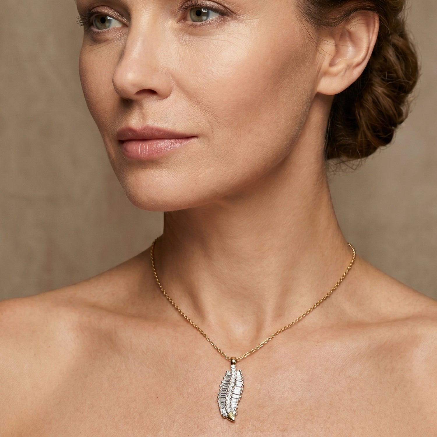 Rachel Galley - SGL Certified Lab Grown Diamond (SI-G-H) Pendant with Chain (Size 20) in 18K Vermeil Yellow Gold Plated Sterling Silver 1.50 Ct. 4482396 1