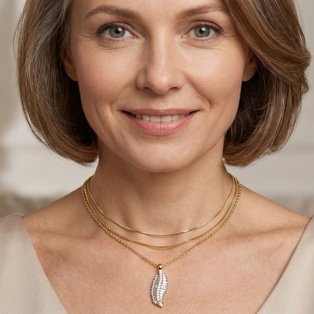 Rachel Galley - SGL Certified Lab Grown Diamond (SI/G-H) Pendant with Chain (Size 20) in 18K Vermeil Yellow Gold Plated Sterling Silver 1.50 Ct._4482396_2