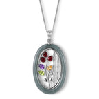 GP  - African Amethyst & Multi-Gemstone Floral Vine Pendant with Chain (Size 18) in Rhodium Overlay Sterling Silver 10.90 Ct._4482519