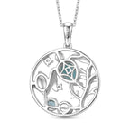 D'Joy - Natural Larimar, Skyblue Topaz & White Zircon Botanical Pendant with Chain (Size 20) in Platinum Overlay Sterling Silver 1.10 Ct._4482550_4