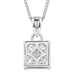 GRA Certified Moissanite Solitaire Pendant with Chain (Size 18) in Rhodium Overlay Sterling Silver 2.00 Ct._4482807_4