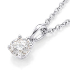 GRA Certified (D-VVS1) Moissanite Solitaire Pendant in Rhodium Overlay Sterling Silver with Chain (Size 20)_4482809_3