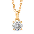 GRA Certified (D-VVS1) Moissanite Solitaire Pendant in Yellow Gold Plated Sterling Silver with Chain (Size 20)_4482810
