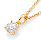 GRA Certified (D-VVS1) Moissanite Solitaire Pendant in Yellow Gold Plated Sterling Silver with Chain (Size 20)_4482810_3