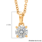 GRA Certified (D-VVS1) Moissanite Solitaire Pendant in Yellow Gold Plated Sterling Silver with Chain (Size 20)_4482810_6
