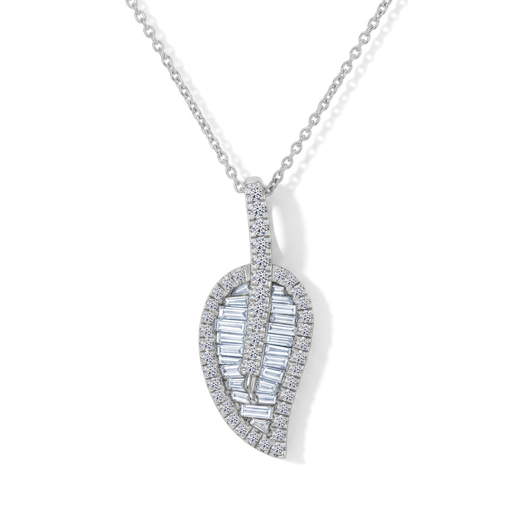 Lab Grown Diamond Pendant with Chain (Size 20) in Rhodium Overlay Sterling Silver 0.95 ct  1.574  Ct. 4483696 1