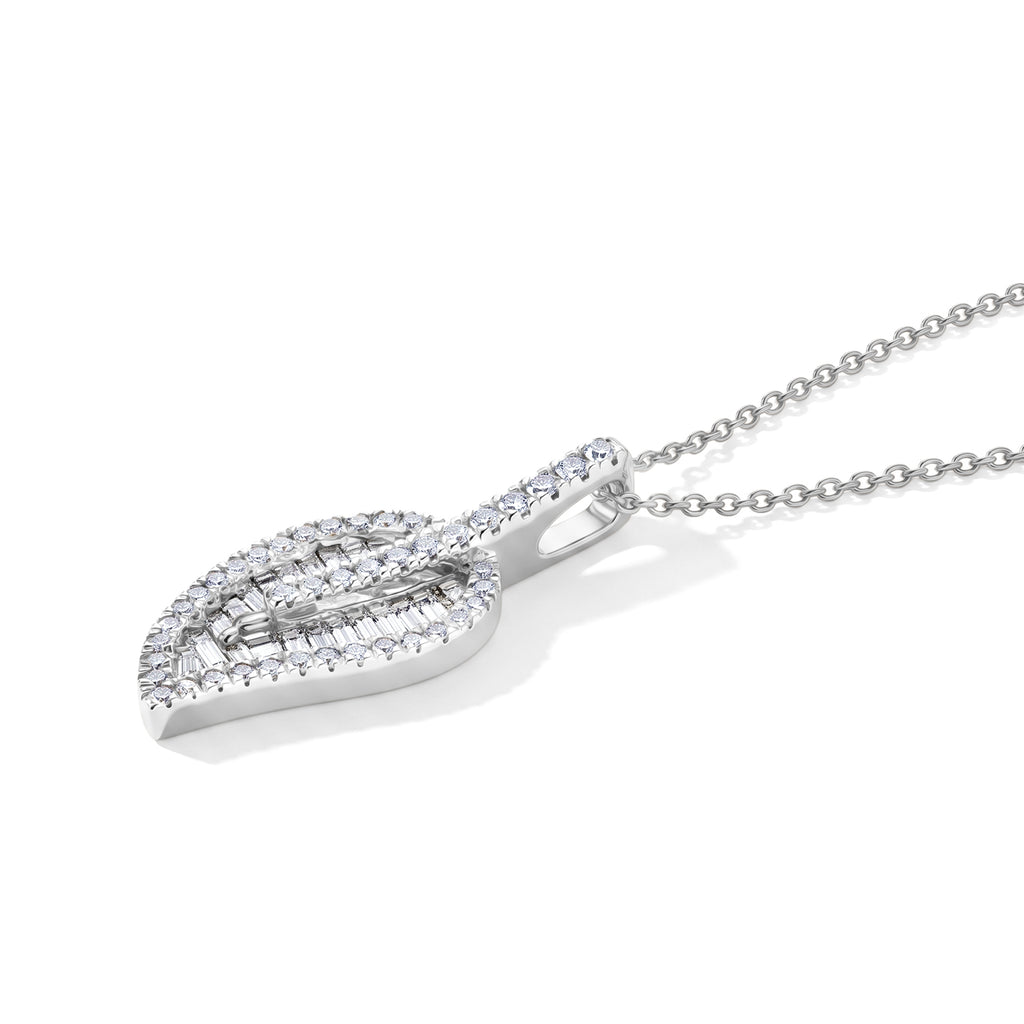 Lab Grown Diamond Pendant with Chain (Size 20) in Rhodium Overlay Sterling Silver 0.95 ct  1.574  Ct._4483696_3