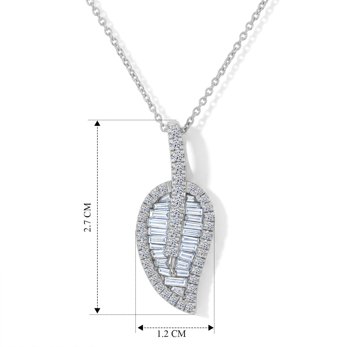 Lab Grown Diamond Pendant with Chain (Size 20) in Rhodium Overlay Sterling Silver 0.95 ct  1.574  Ct. 4483696 5