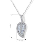 Lab Grown Diamond Pendant with Chain (Size 20) in Rhodium Overlay Sterling Silver 0.95 ct  1.574  Ct._4483696_4