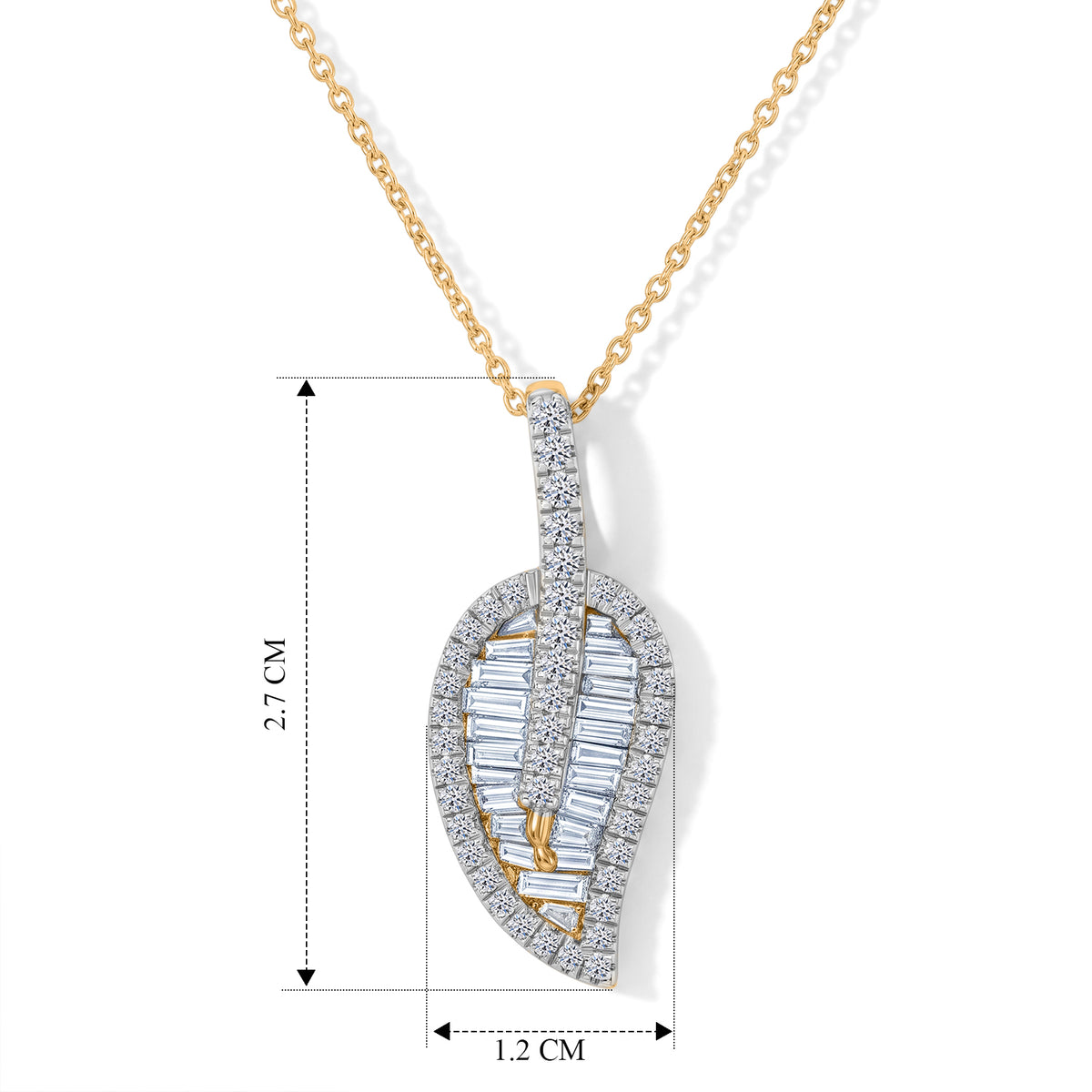 Lab Grown Diamond Pendant with Chain (Size 20) in 18K YG Vermeil Sterling Silver 0.95 ct  Silver Wt. 5.2 Gms  1.574  Ct. 4483698 5