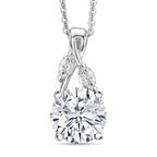 Royal Bali Collection - D'Joy Moissanite Pendant with Chain (Size 20) in Rhodium Overlay Sterling Silver 1.95 Ct._4484194
