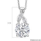 Royal Bali Collection - D'Joy Moissanite Pendant with Chain (Size 20) in Rhodium Overlay Sterling Silver 1.95 Ct._4484194_5