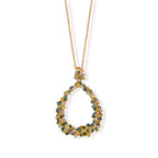 GP - Multi Diamond & Blue Sapphire Pendant with Chain (Size 20) in 18K Vermeil Yellow Gold Plated Sterling Silver 0.55 Ct._4484232