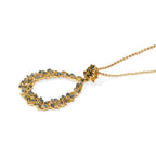 GP - Multi Diamond & Blue Sapphire Pendant with Chain (Size 20) in 18K Vermeil Yellow Gold Plated Sterling Silver 0.55 Ct._4484232_3