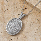 Royal Bali Collection - D'Joy Moissanite Pendant with Chain (Size 20) in Rhodium Overlay Sterling Silver 3.20 Ct._4484234_2