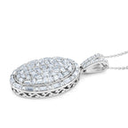 Royal Bali Collection - D'Joy Moissanite Pendant with Chain (Size 20) in Rhodium Overlay Sterling Silver 3.20 Ct._4484234_3