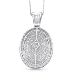 Royal Bali Collection - D'Joy Moissanite Pendant with Chain (Size 20) in Rhodium Overlay Sterling Silver 3.20 Ct._4484234_4