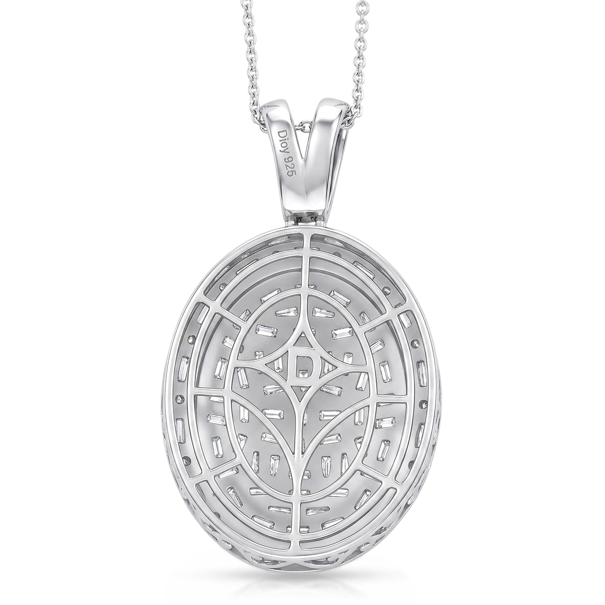 D'Joy Moissanite Pendant with Chain (Size 20) in Rhodium Overlay Sterling Silver 3.20 Ct. 4484234 5