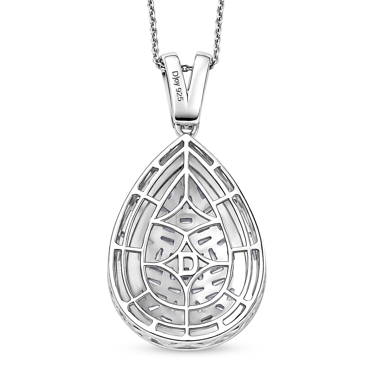 D'Joy Moissanite Pendant with Chain (Size 20) in Rhodium Overlay Sterling Silver 2.75 Ct. 4484240 4