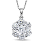 Royal Bali Collection - D'Joy Moissanite Pressure Set Pendant with Chain (Size 20) in Platinum Overlay Sterling Silver 2.00 Ct._4484244