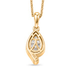 Lucy Q - SGL Certified Lab Grown Diamond (SI/G-H) Pear Cut Solitaire Drop Pendant with Chain (Size 20) in 18K Vermeil Yellow Gold Plated Sterling Silver 1.00 Ct._4484581_4