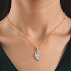 Luxuriant - Lab Grown Diamond (SI/G-H) Leaf Drop Pendant with Chain (Size 20) in 18K Vermeil Yellow Gold Plated Sterling Silver 1.50 Ct._4485029_1