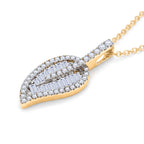 Luxuriant - Lab Grown Diamond (SI/G-H) Leaf Drop Pendant with Chain (Size 20) in 18K Vermeil Yellow Gold Plated Sterling Silver 1.50 Ct._4485029_3