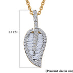 Luxuriant - Lab Grown Diamond (SI/G-H) Leaf Drop Pendant with Chain (Size 20) in 18K Vermeil Yellow Gold Plated Sterling Silver 1.50 Ct._4485029_5