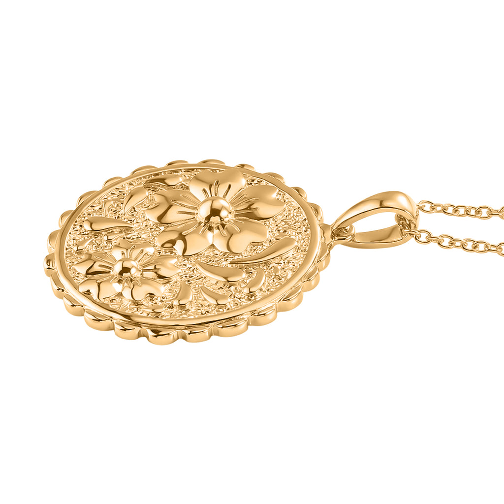 EverTrue Bronzella Collection - Floral Pendant with Chain (Size 20) in 18K Gold Plating_4485378_3