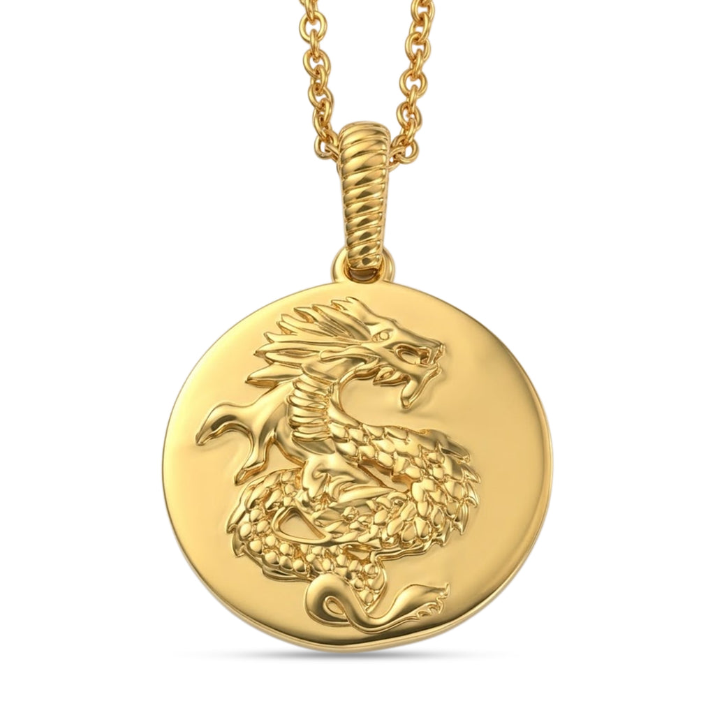 EverTrue Bronzella Collection - Dragon Pendant with Chain (Size 20) in 18K Gold Plating_4485379