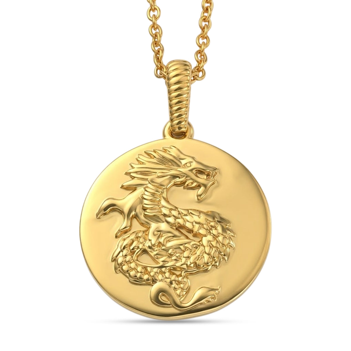 EverTrue Bronzella Collection - Dragon Pendant with Chain (Size 20) in 18K Gold Plating V32513274 0