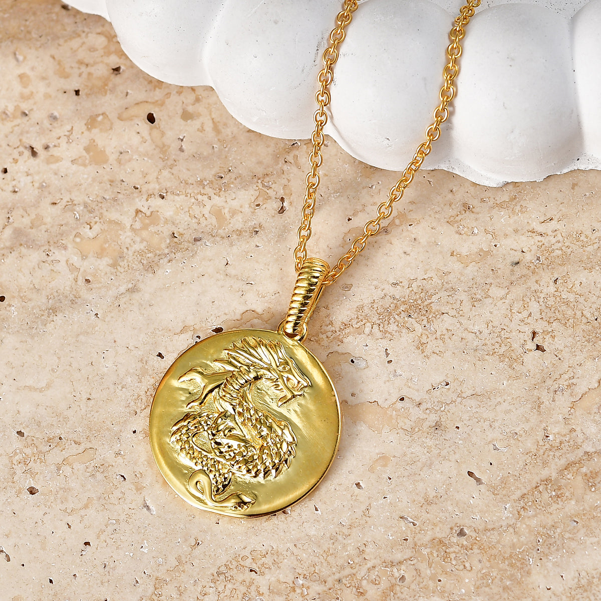 EverTrue Bronzella Collection - Dragon Pendant with Chain (Size 20) in 18K Gold Plating V32513274 3