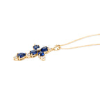D'Joy - Ceylon Color Quartz & White Zircon Cross Pendant with Chain (Size 20) in Yellow Gold Plated Sterling Silver 5.00 Ct._4485563_3