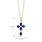 D'Joy - Ceylon Color Quartz & White Zircon Cross Pendant with Chain (Size 20) in Yellow Gold Plated Sterling Silver 5.00 Ct._4485563_5