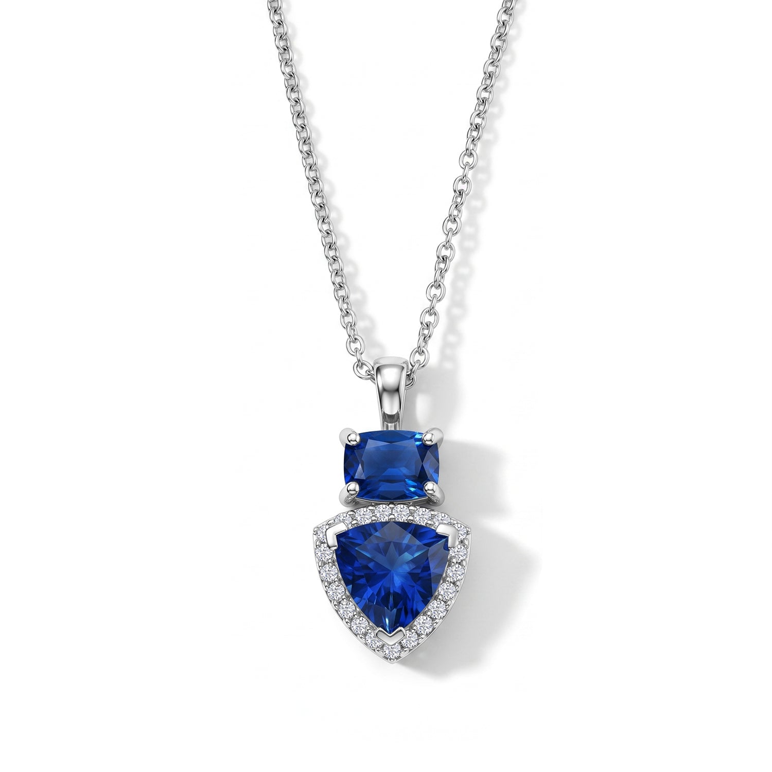 D'Joy - Ceylon Colour Quartz &amp; Moissanite Pendant with Chain (Size 20) in Platinum Overlay Sterling Silver 2.13 Ct. V32513289 0