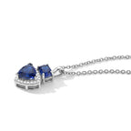 D'Joy - Ceylon Color Quartz & White Zircon Halo Drop Pendant with Chain (Size 20) in Platinum Overlay Sterling Silver 3.20 Ct._4485564_3