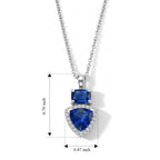 D'Joy - Ceylon Color Quartz & White Zircon Halo Drop Pendant with Chain (Size 20) in Platinum Overlay Sterling Silver 3.20 Ct._4485564_4