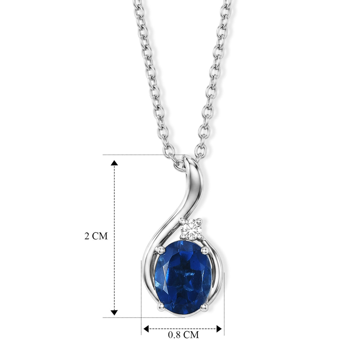 D'Joy - Ceylon Color Quartz &amp; Moissanite Swirl Pendant with Chain (Size 20) in Platinum Overlay Sterling Silver 2.13 Ct. V32513294 6