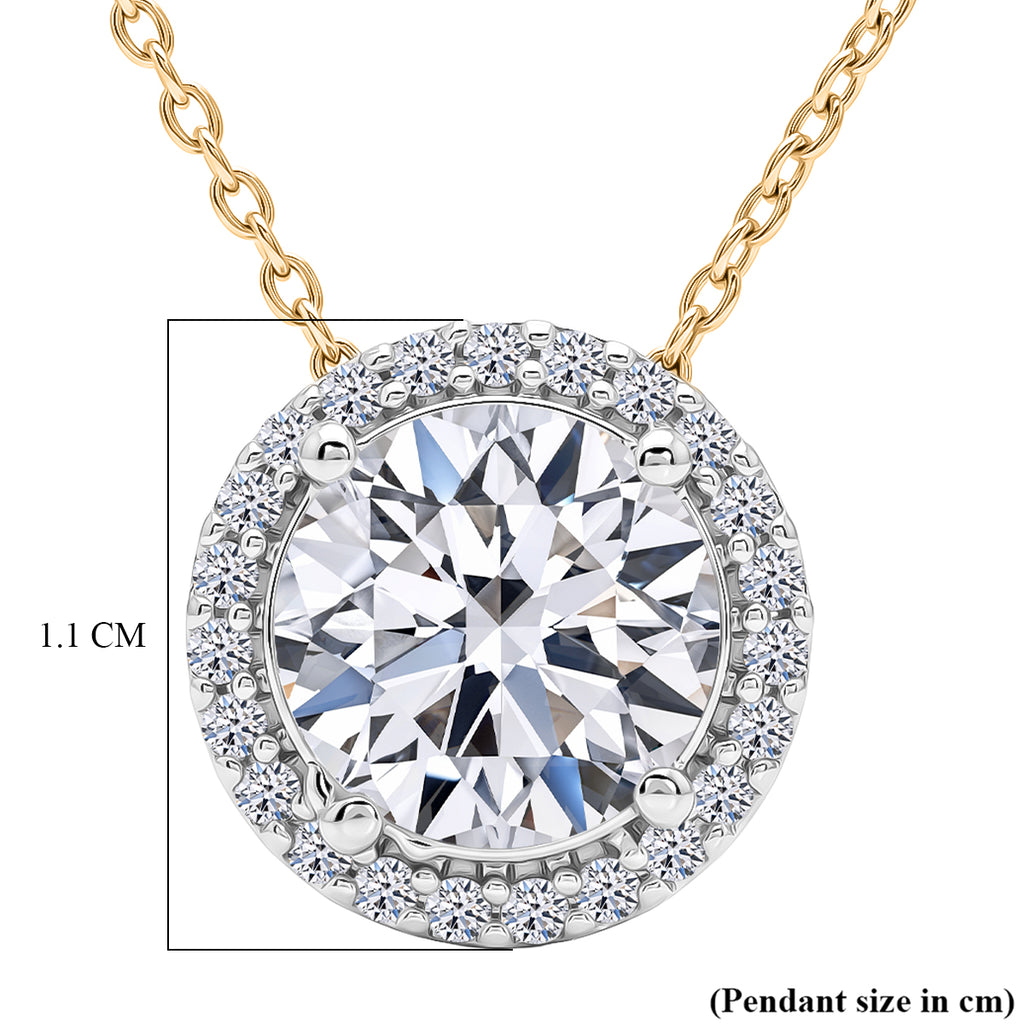 Luxuriant - Lab Grown Diamond (SI/G-H)  Pendant with Chain (Size 18+2 Ext) in 18K Vermeil Yellow Gold Plated Sterling Silver 2.00 Ct._4485676_5