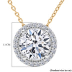 Luxuriant - Lab Grown Diamond (SI/G-H)  Pendant with Chain (Size 18+2 Ext) in 18K Vermeil Yellow Gold Plated Sterling Silver 2.00 Ct._4485676_5