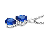 D'Joy - Ceylon Color Quartz Double Stone Pear Pendant with Chain (Size 20) in Platinum Overlay Sterling Silver 2.60 Ct._4485894_3